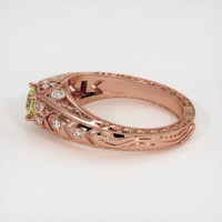 0.48 Ct. Greenish Yellow Sapphire Ring, 14K Rose Gold 3